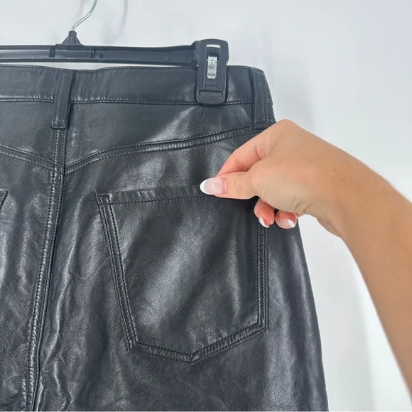Citizens of Humanity Jolene High Rise Black Leather Straight Leg Jeans Size 27 - Picture 10 of 16